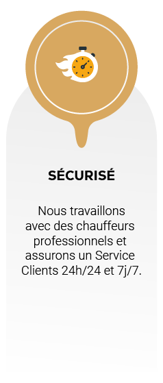 Nous travaillons avec des chauffeurs professionnels et assurons un service clients 24h/24 et 7j/7.