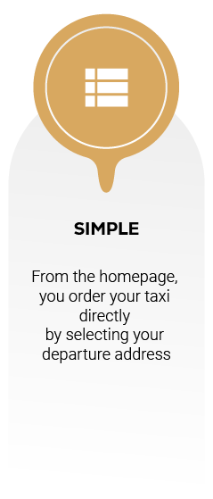 Depuis la page d'accueil, vous commandez directement votre taxi en choisissant votre adresse de départ.